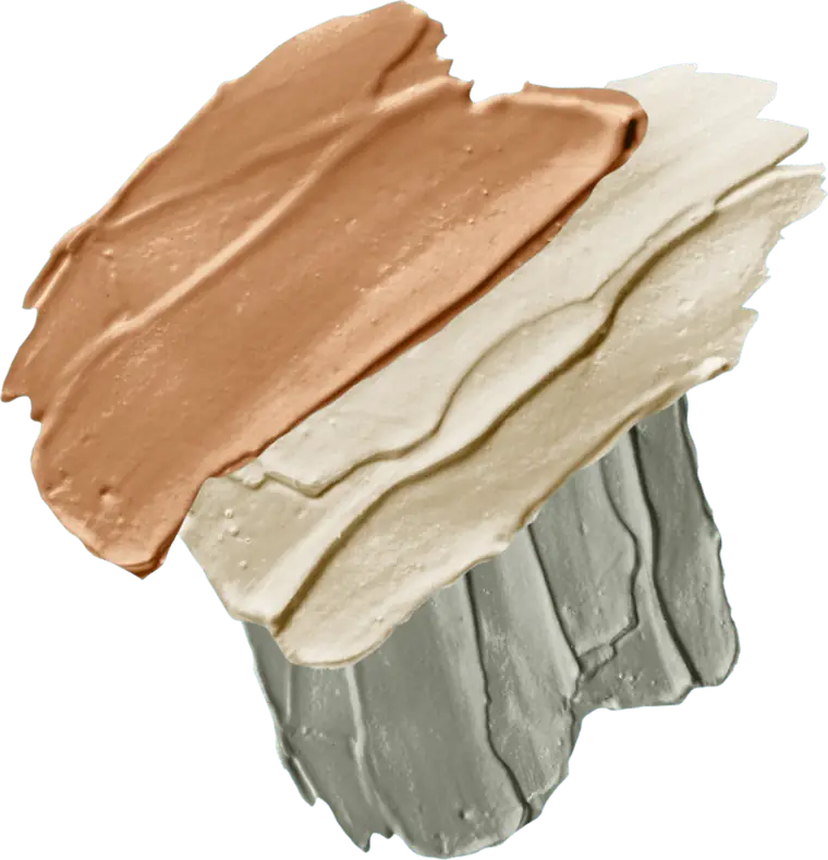 Layers of terracotta, cream and sage clay